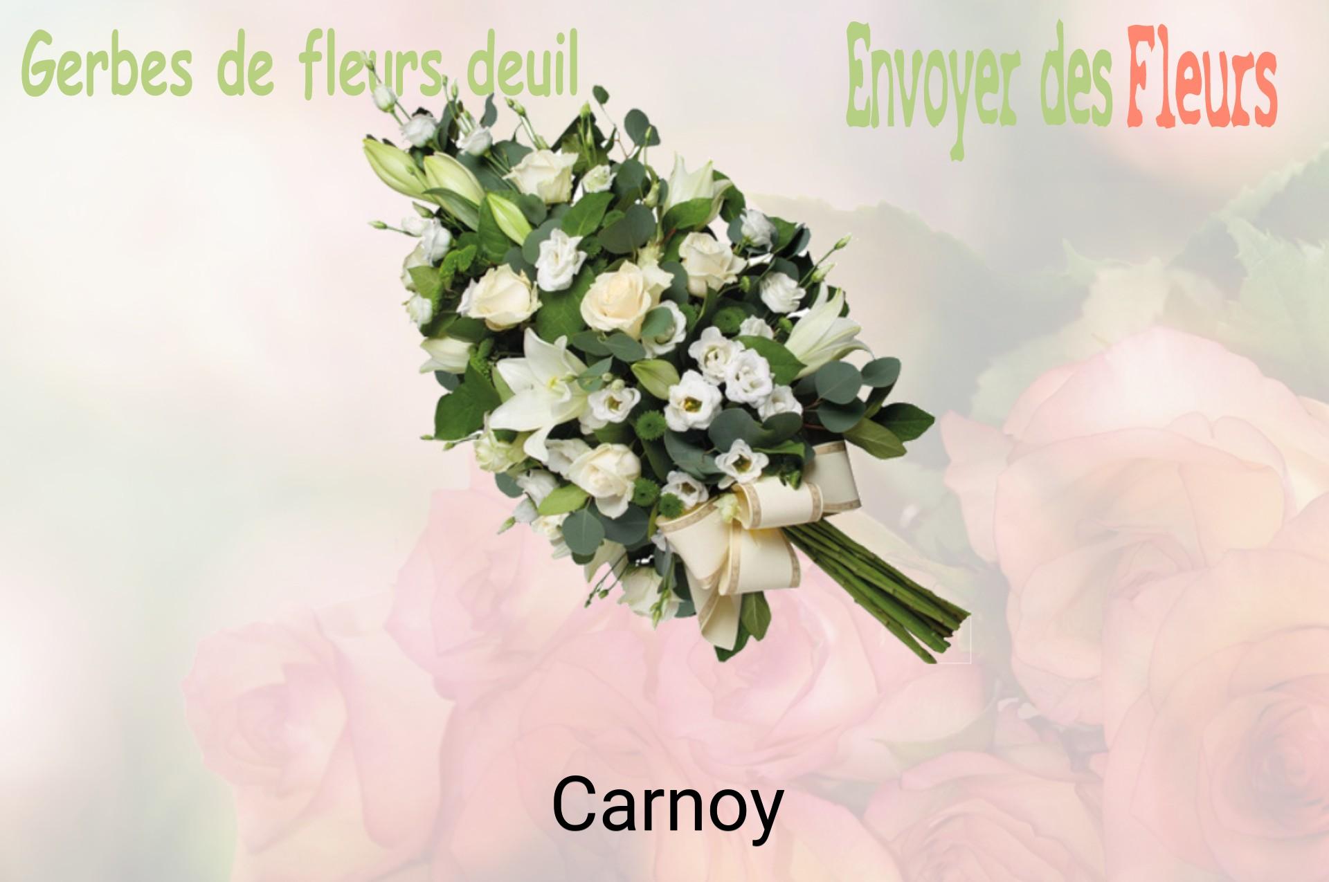 Gerbe de fleurs de deuil livrée à Carnoy